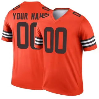 Cleveland Browns Custom Men's Black Nike Red Orange Stripe Vapor Limited Jersey