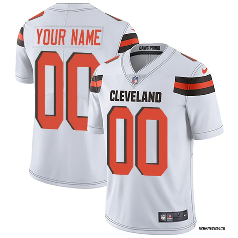 Custom Cleveland Browns Men's Limited Nike Jersey White