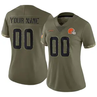 Nike Cleveland Browns No78 Jack Conklin Olive/Gold Women's Stitched NFL Limited 2017 Salute To Service Jersey