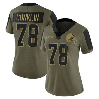 Nike Cleveland Browns No78 Jack Conklin Camo Women's Stitched NFL Limited 2018 Salute To Service Jersey