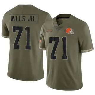 Nike Cleveland Browns No71 Jedrick Wills JR Olive/Gold Men's Stitched NFL Limited 2017 Salute To Service Jersey