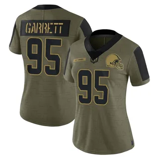 Elite Men's Myles Garrett Green Jersey - #95 Football Cleveland Browns  Salute to Service Size 40/M